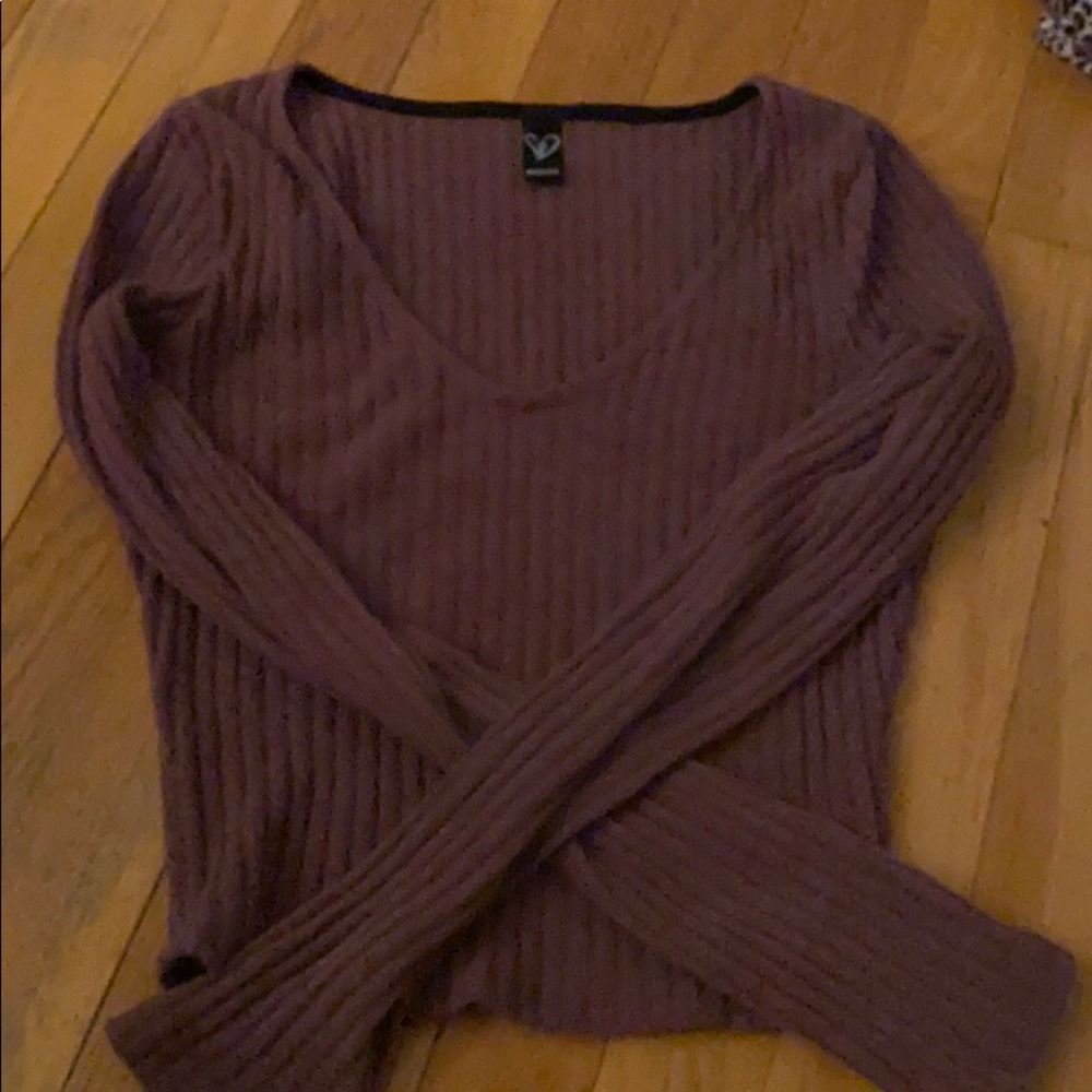 Pink Cropped V Neck
